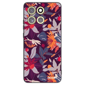 Picasee fekete szilikon tok az alábbi mobiltelefonokra Motorola Moto G86 5G - Purple Leaf