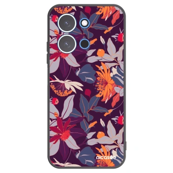 Picasee fekete szilikon tok az alábbi mobiltelefonokra Xiaomi Redmi 15C 4G - Purple Leaf