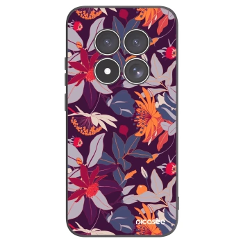 Picasee fekete szilikon tok az alábbi mobiltelefonokra Xiaomi Redmi Note 15 Pro 4G - Purple Leaf