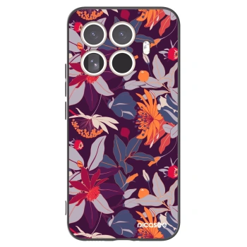 Picasee fekete szilikon tok az alábbi mobiltelefonokra Xiaomi 15T Pro - Purple Leaf