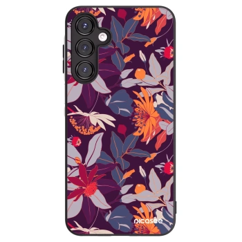 Picasee fekete szilikon tok az alábbi mobiltelefonokra Samsung Galaxy A16 4G - Purple Leaf