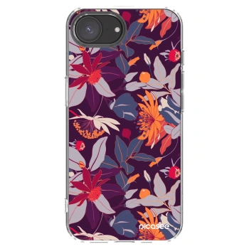 Picasee átlátszó szilikon tok az alábbi mobiltelefonokra Apple iPhone 17e - Purple Leaf