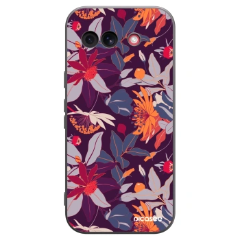 Picasee fekete szilikon tok az alábbi mobiltelefonokra Google Pixel 10a - Purple Leaf