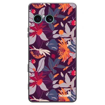 Picasee fekete szilikon tok az alábbi mobiltelefonokra Sony Xperia 10 VII - Purple Leaf