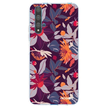 Picasee átlátszó szilikon tok az alábbi mobiltelefonokra Huawei Nova 5T - Purple Leaf