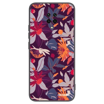 Picasee fekete szilikon tok az alábbi mobiltelefonokra Xiaomi Redmi Note 9S - Purple Leaf