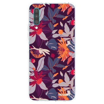Picasee átlátszó szilikon tok az alábbi mobiltelefonokra Samsung Galaxy A30s A307F - Purple Leaf