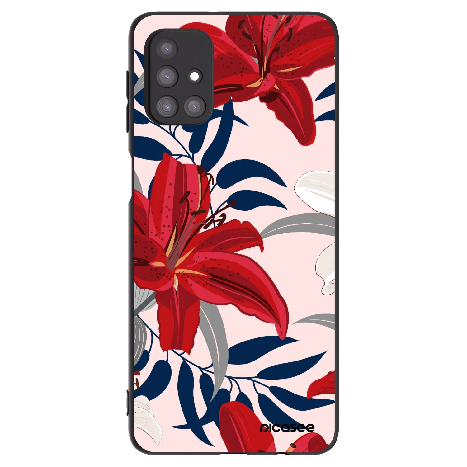 Picasee fekete szilikon tok az alábbi mobiltelefonokra Samsung Galaxy M31s - Red Lily