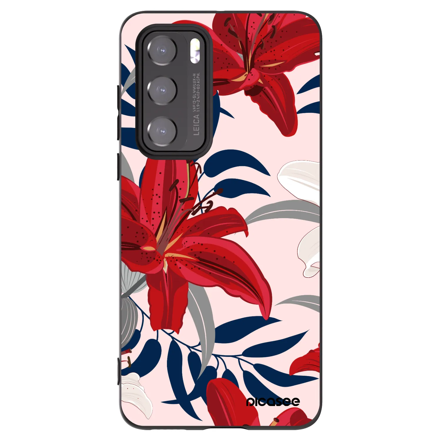 Picasee fekete szilikon tok az alábbi mobiltelefonokra Huawei P40 - Red Lily