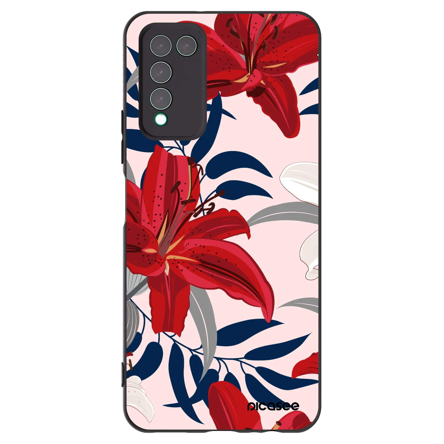 Picasee fekete szilikon tok az alábbi mobiltelefonokra Honor 10X Lite - Red Lily