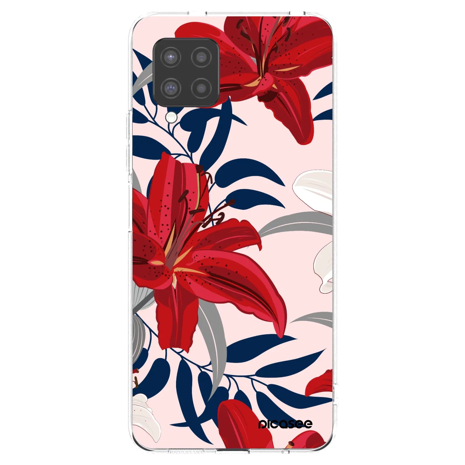 Picasee átlátszó szilikon tok az alábbi mobiltelefonokra Samsung Galaxy A42 A426B - Red Lily
