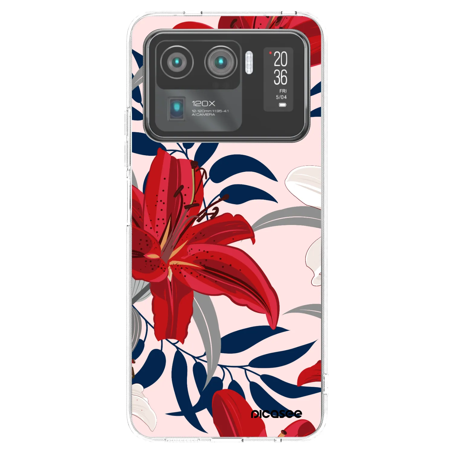 Picasee átlátszó szilikon tok az alábbi mobiltelefonokra Xiaomi Mi 11 Ultra - Red Lily