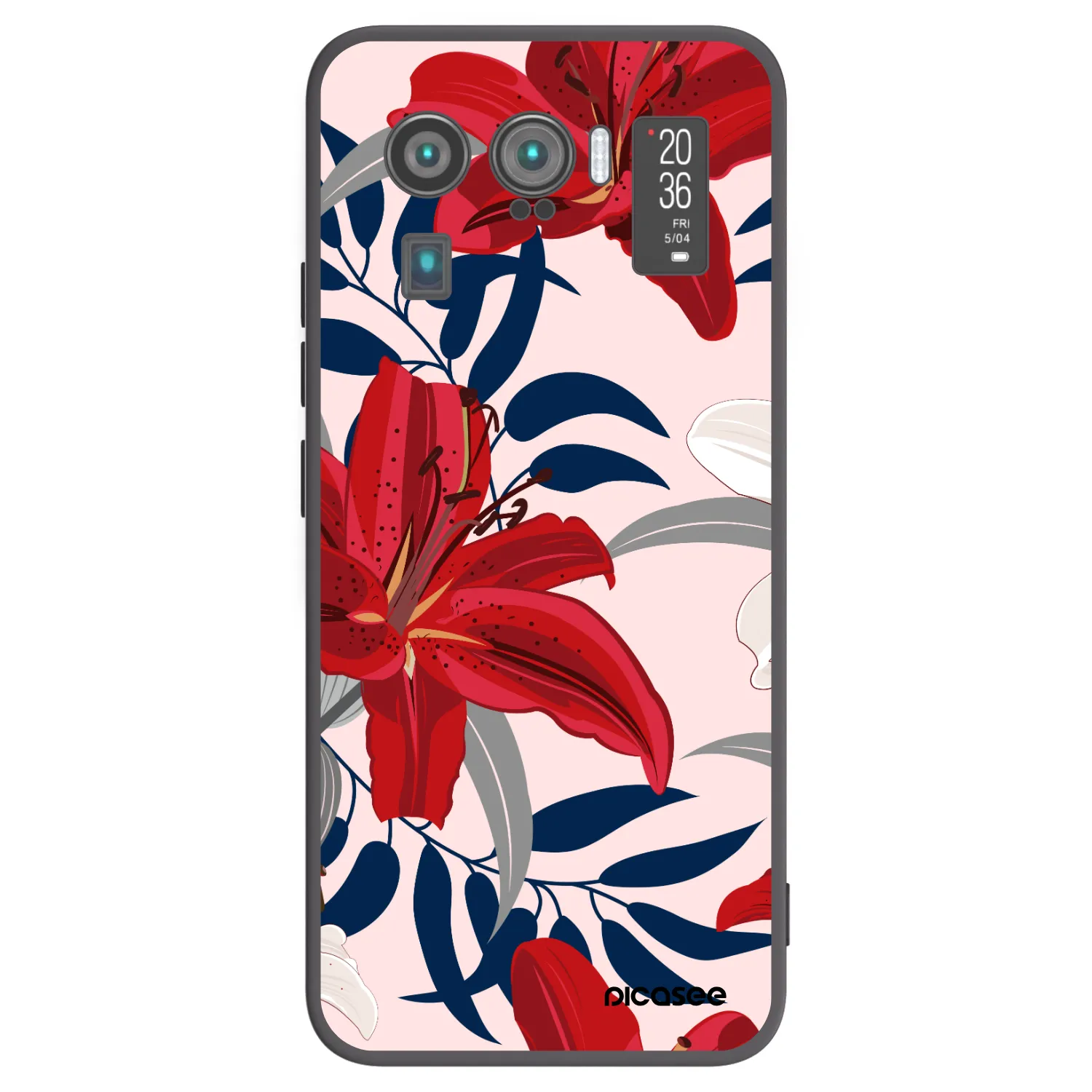 Picasee fekete szilikon tok az alábbi mobiltelefonokra Xiaomi Mi 11 Ultra - Red Lily
