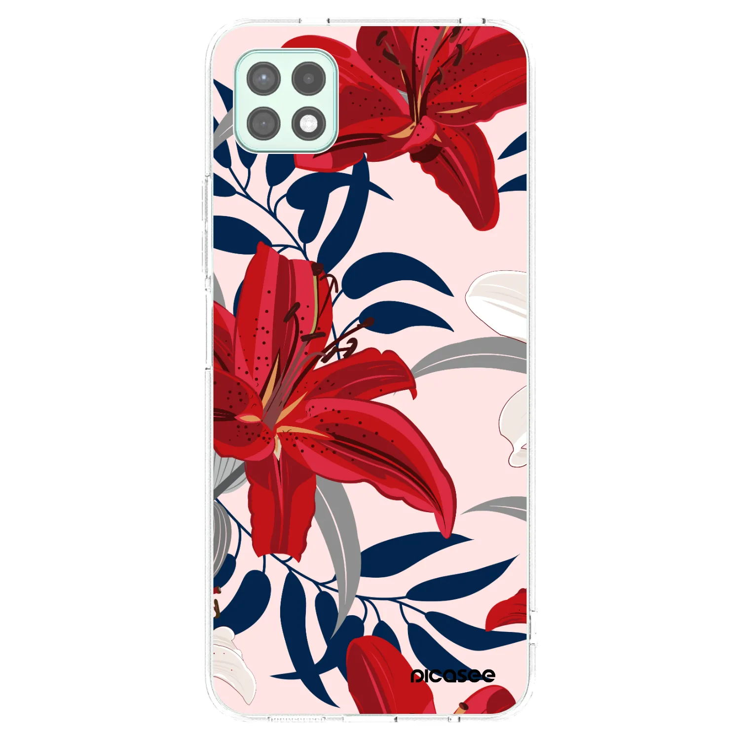 Picasee átlátszó szilikon tok az alábbi mobiltelefonokra Samsung Galaxy A22 A226B 5G - Red Lily