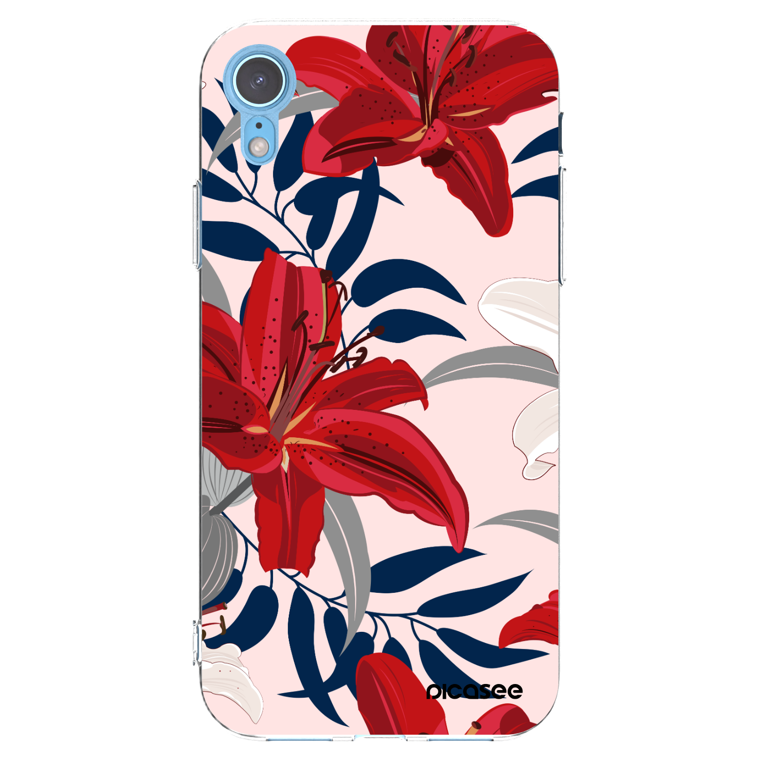 Picasee átlátszó szilikon tok az alábbi mobiltelefonokra Apple iPhone XR - Red Lily