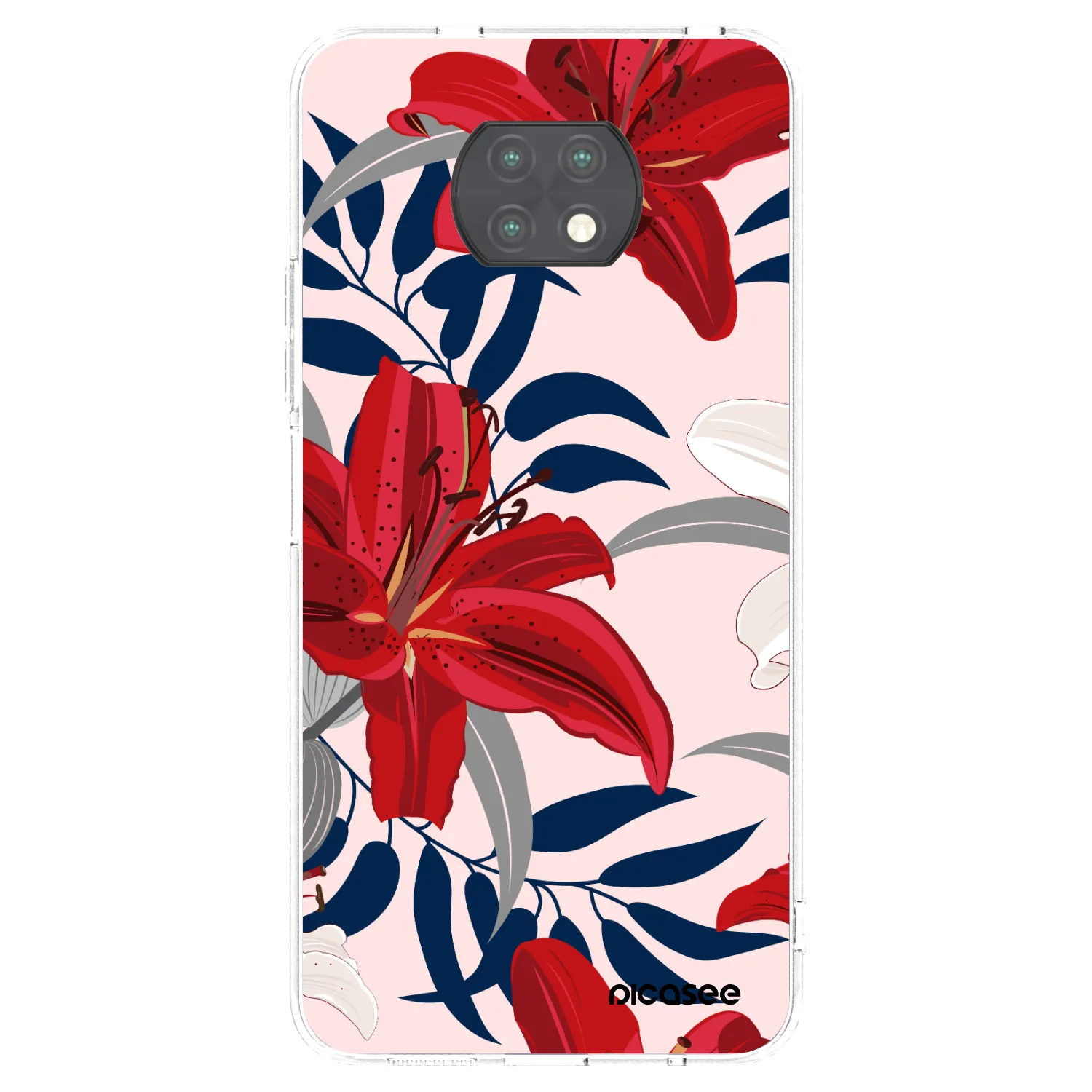 Picasee átlátszó szilikon tok az alábbi mobiltelefonokra Xiaomi Redmi Note 9T - Red Lily