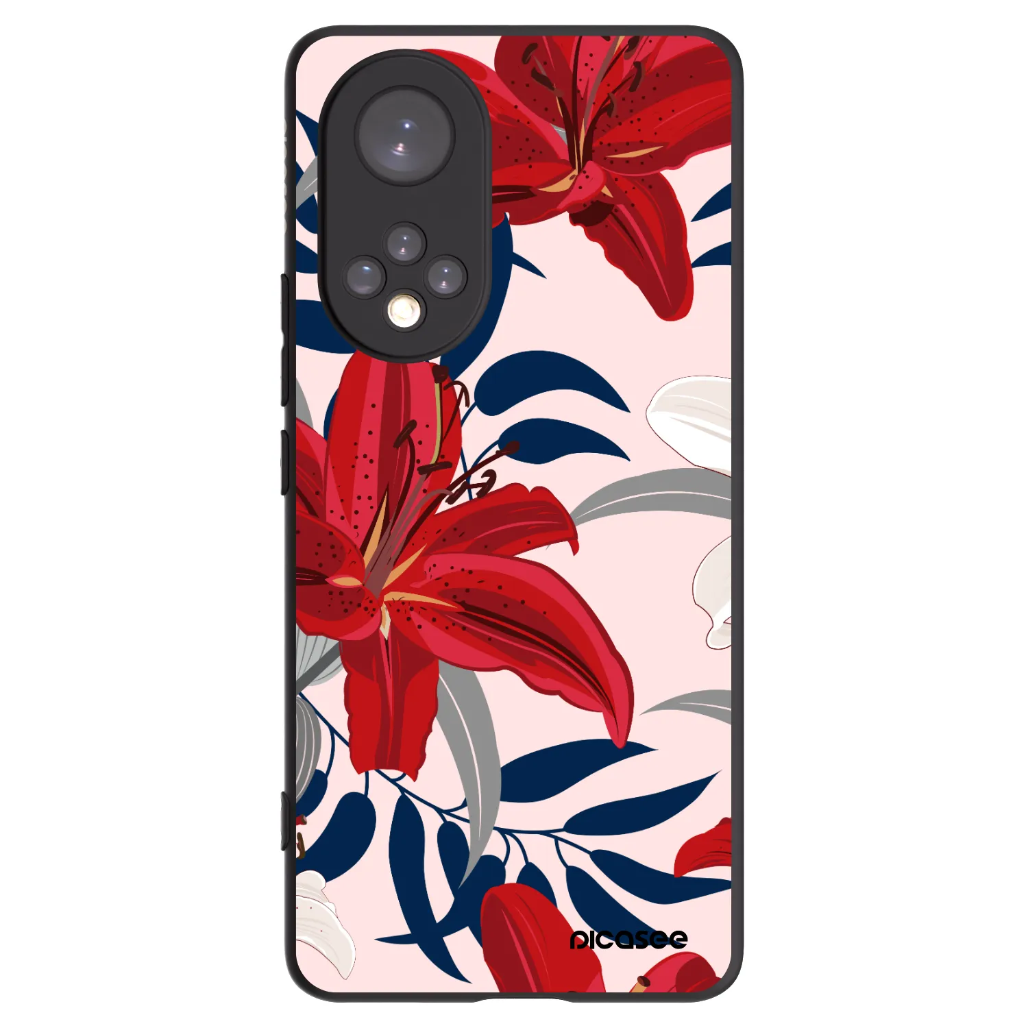 Picasee fekete szilikon tok az alábbi mobiltelefonokra Huawei Nova 9 - Red Lily