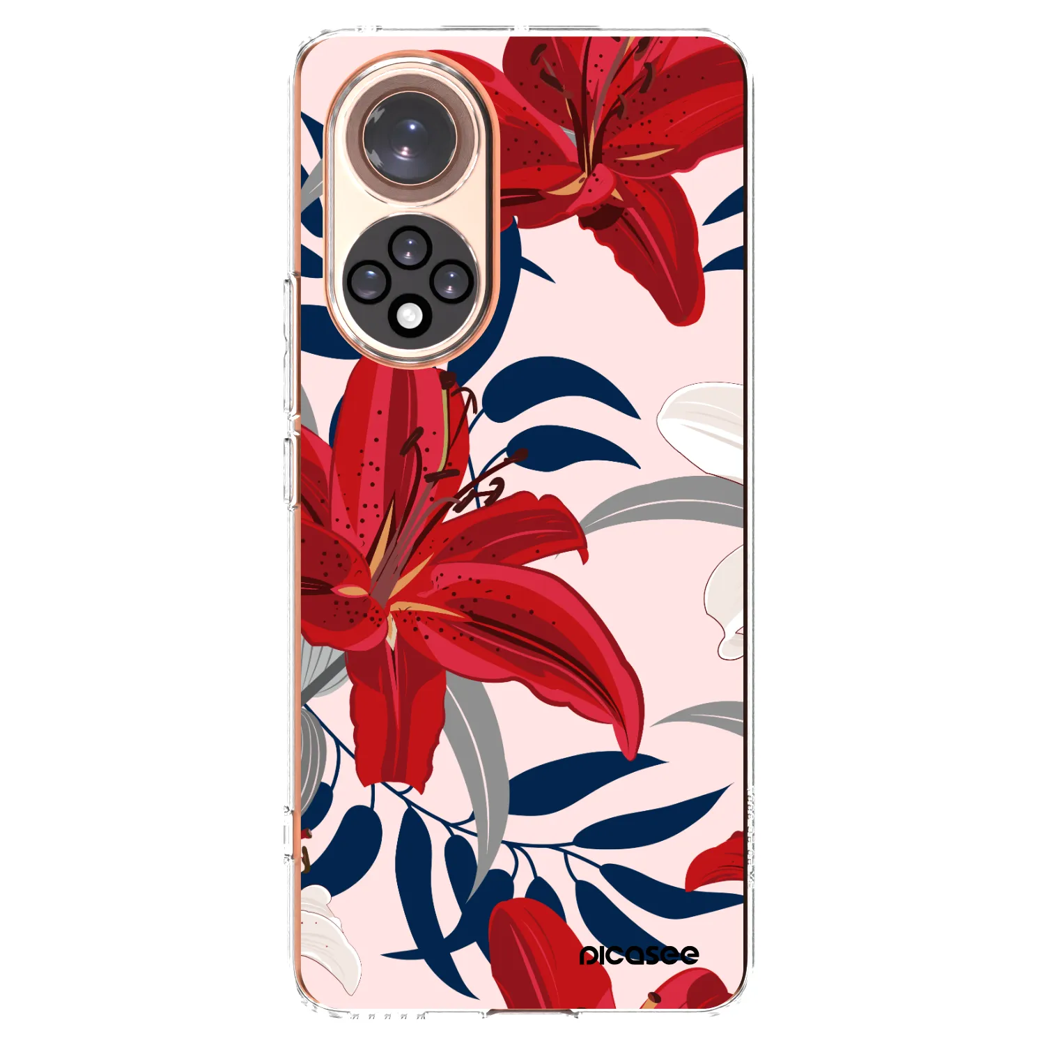 Picasee átlátszó szilikon tok az alábbi mobiltelefonokra Huawei Nova 9 - Red Lily