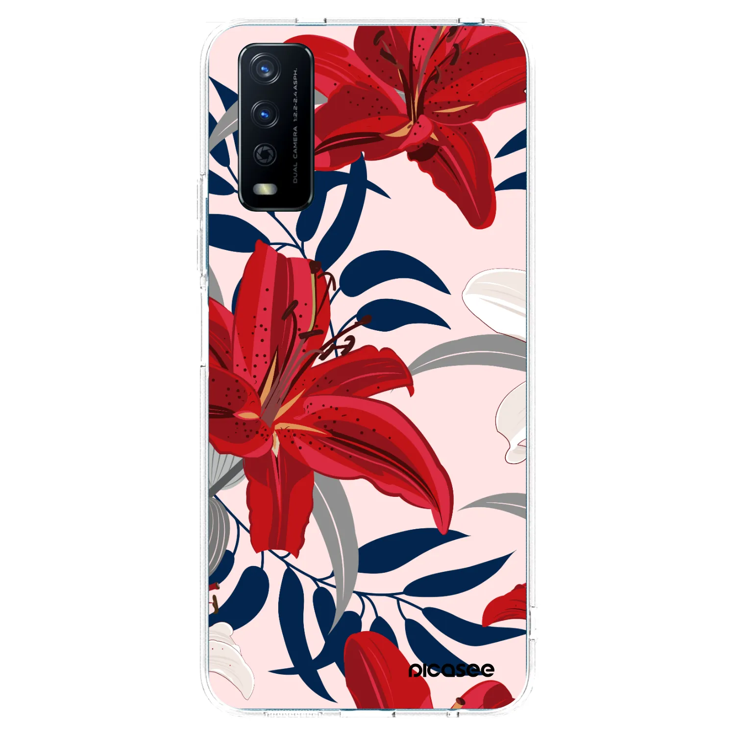 Picasee átlátszó szilikon tok az alábbi mobiltelefonokra Vivo Y11s - Red Lily