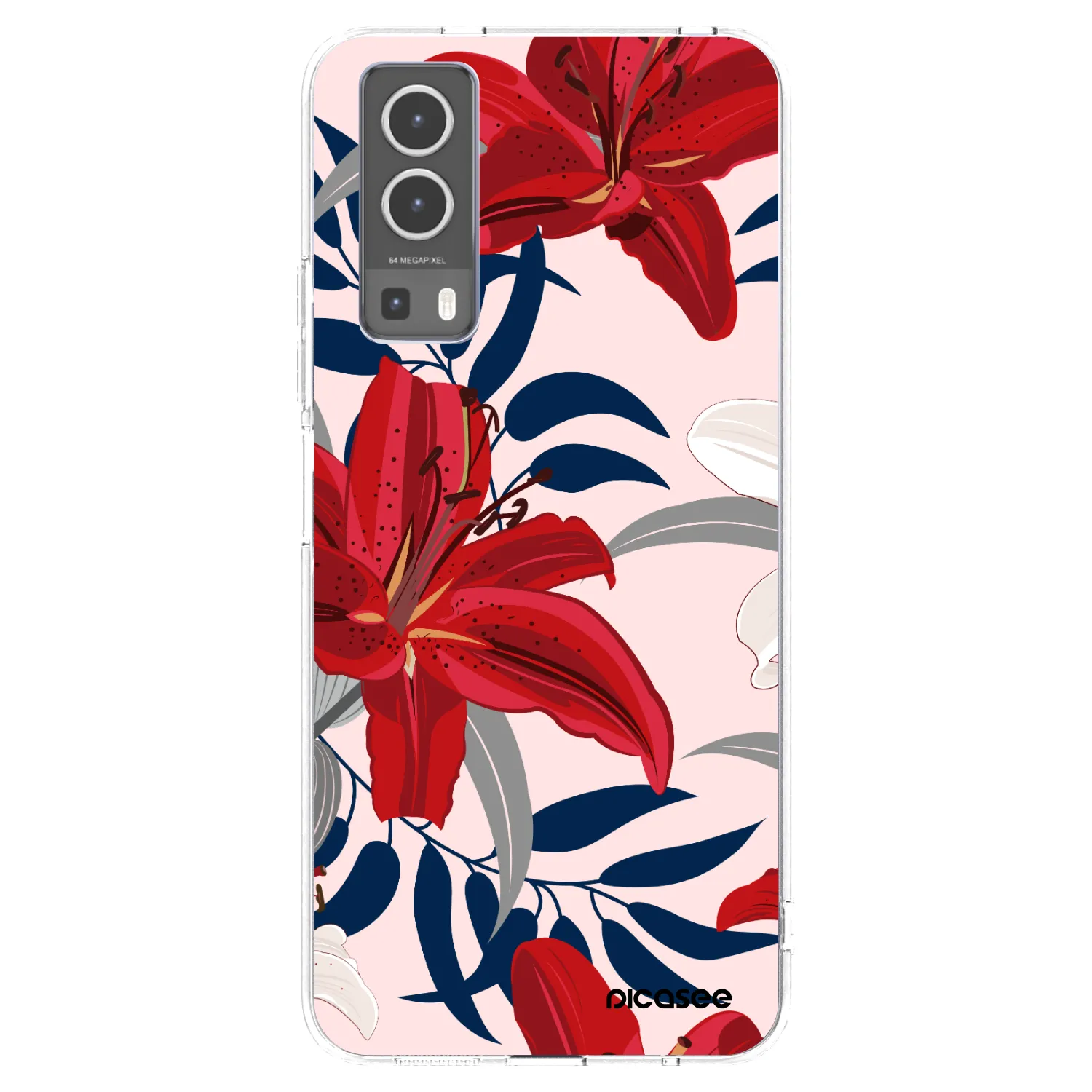 Picasee átlátszó szilikon tok az alábbi mobiltelefonokra Vivo Y72 5G - Red Lily