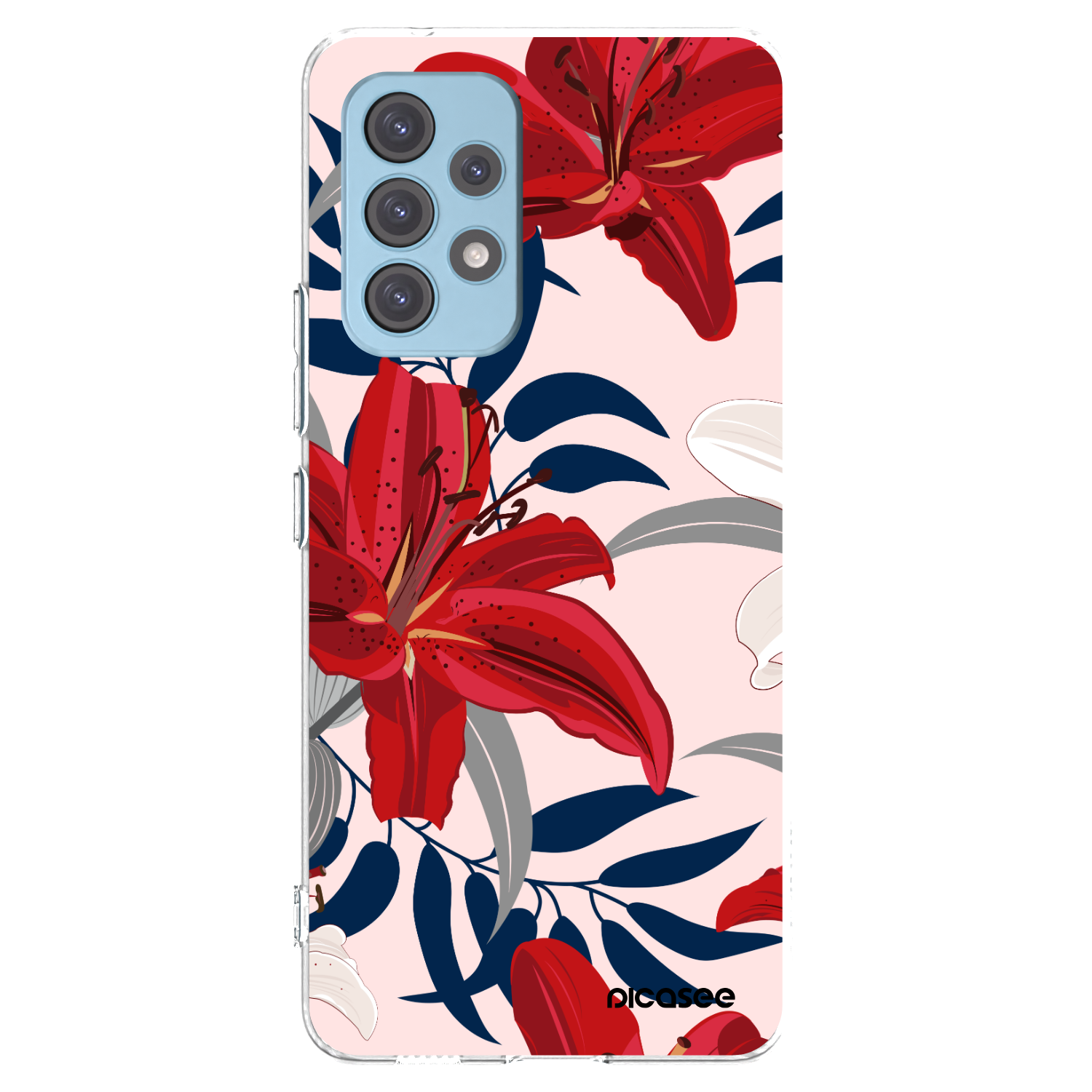 Picasee átlátszó szilikon tok az alábbi mobiltelefonokra Samsung Galaxy A53 5G A536 - Red Lily