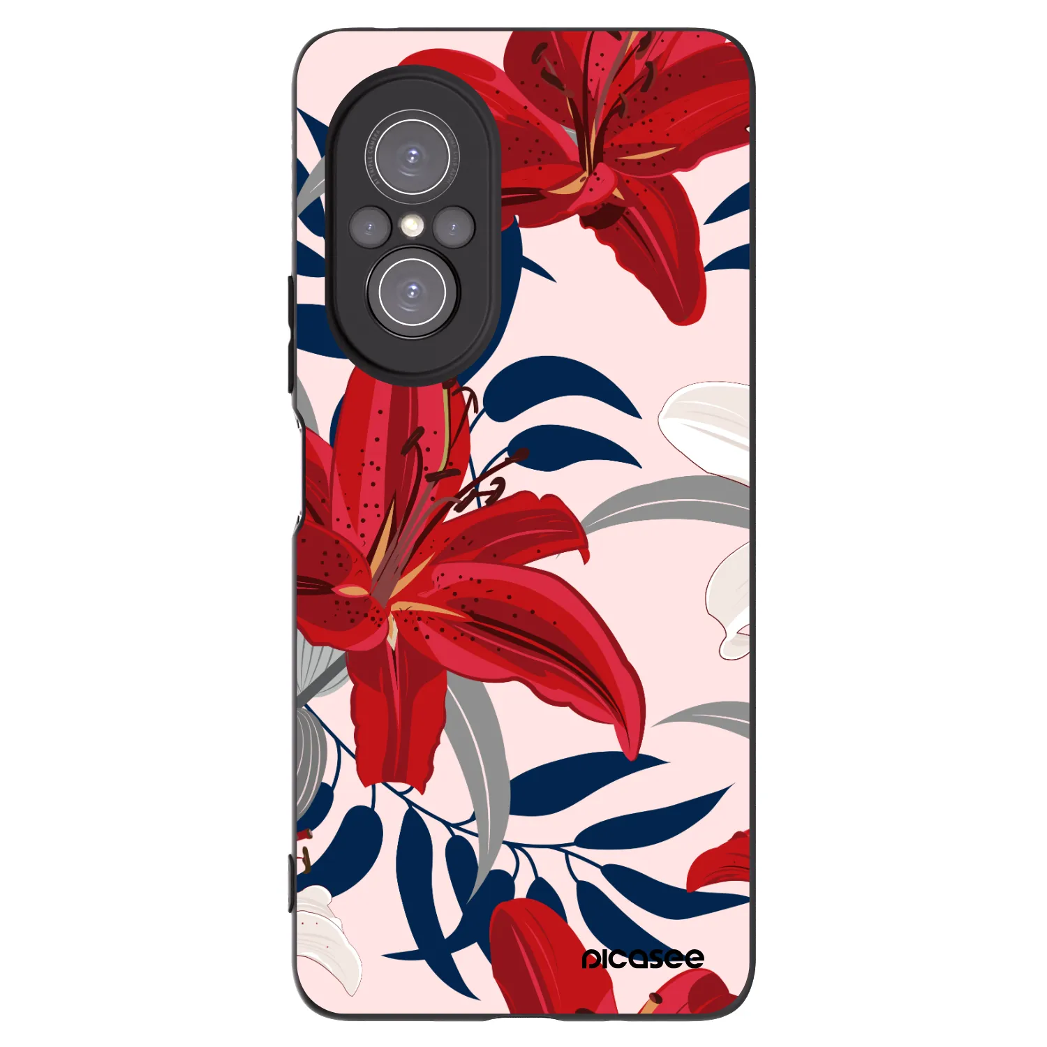 Picasee fekete szilikon tok az alábbi mobiltelefonokra Huawei Nova 9 SE - Red Lily