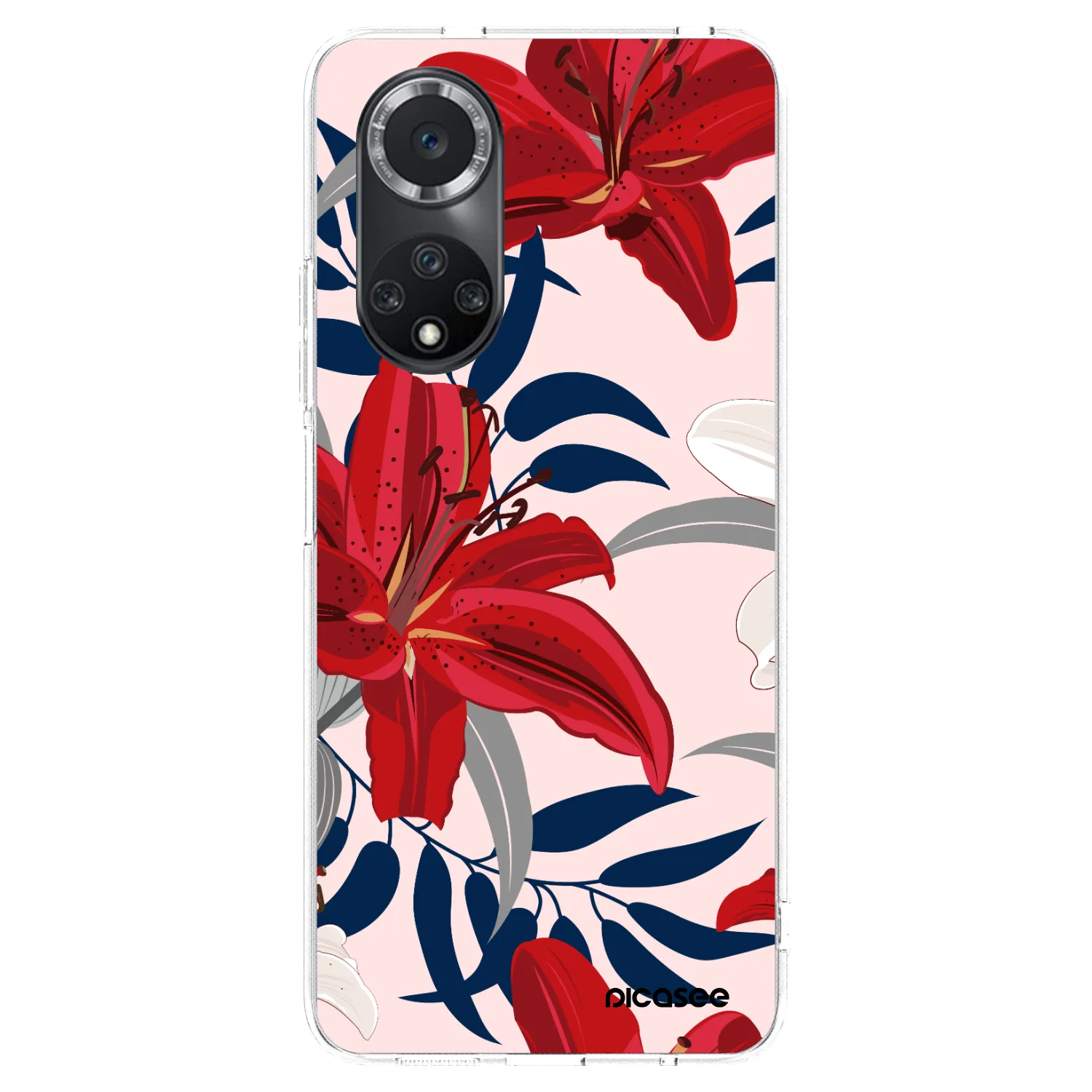 Picasee átlátszó szilikon tok az alábbi mobiltelefonokra Huawei Nova 9 SE - Red Lily