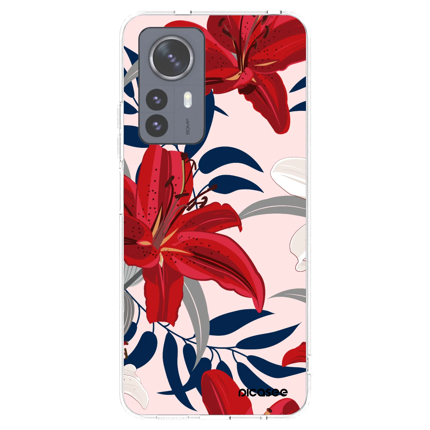 Picasee átlátszó szilikon tok az alábbi mobiltelefonokra Xiaomi 12 Pro - Red Lily