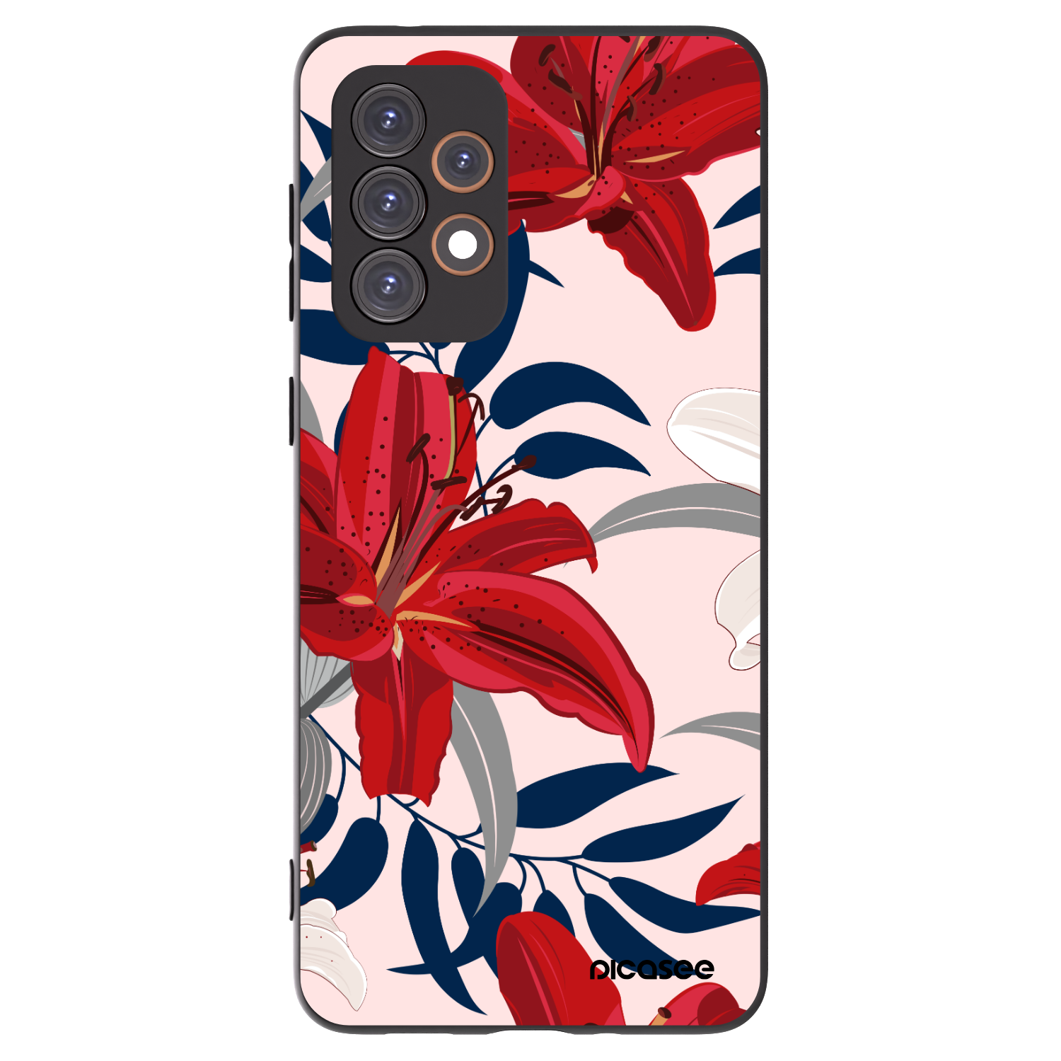Picasee fekete szilikon tok az alábbi mobiltelefonokra Samsung Galaxy A33 5G A336 - Red Lily