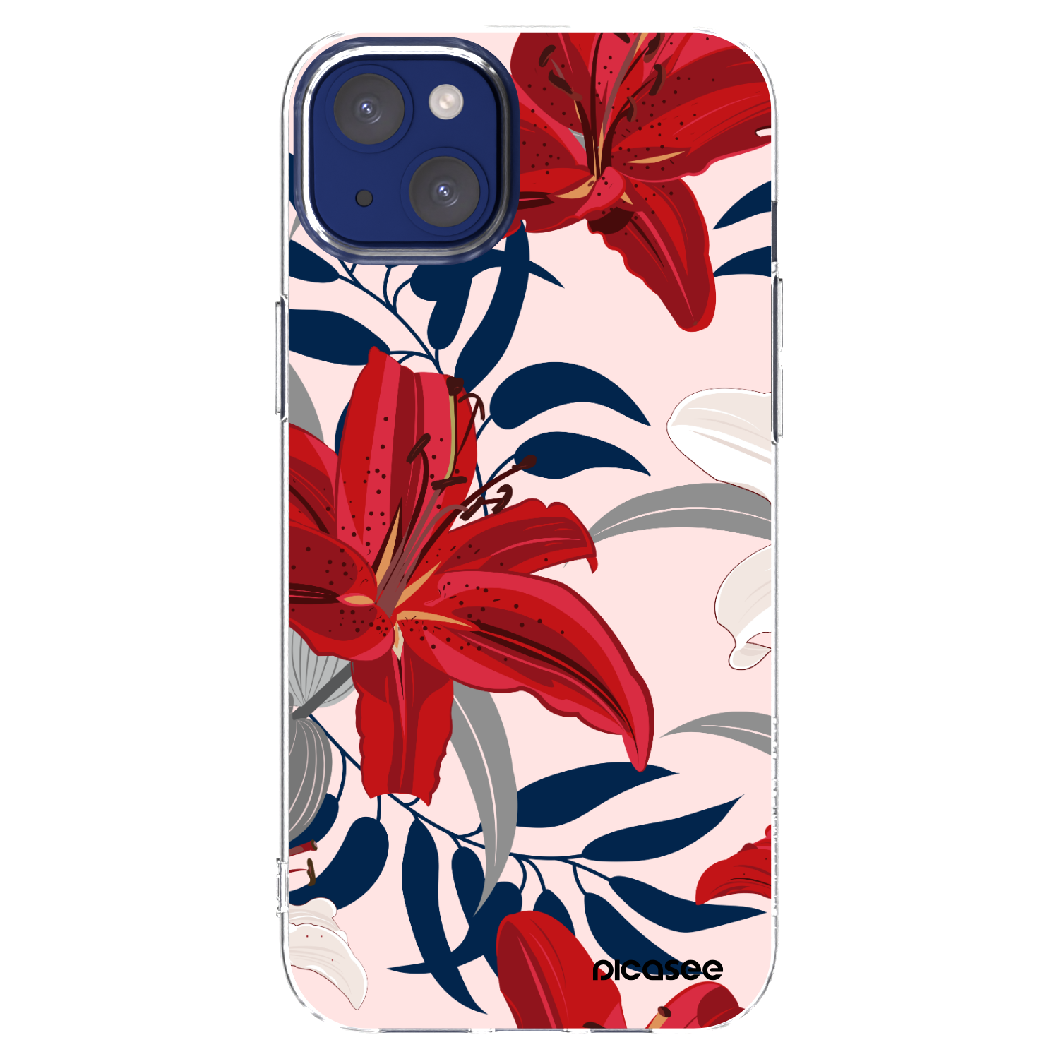 Picasee átlátszó szilikon tok az alábbi mobiltelefonokra Apple iPhone 14 Plus - Red Lily