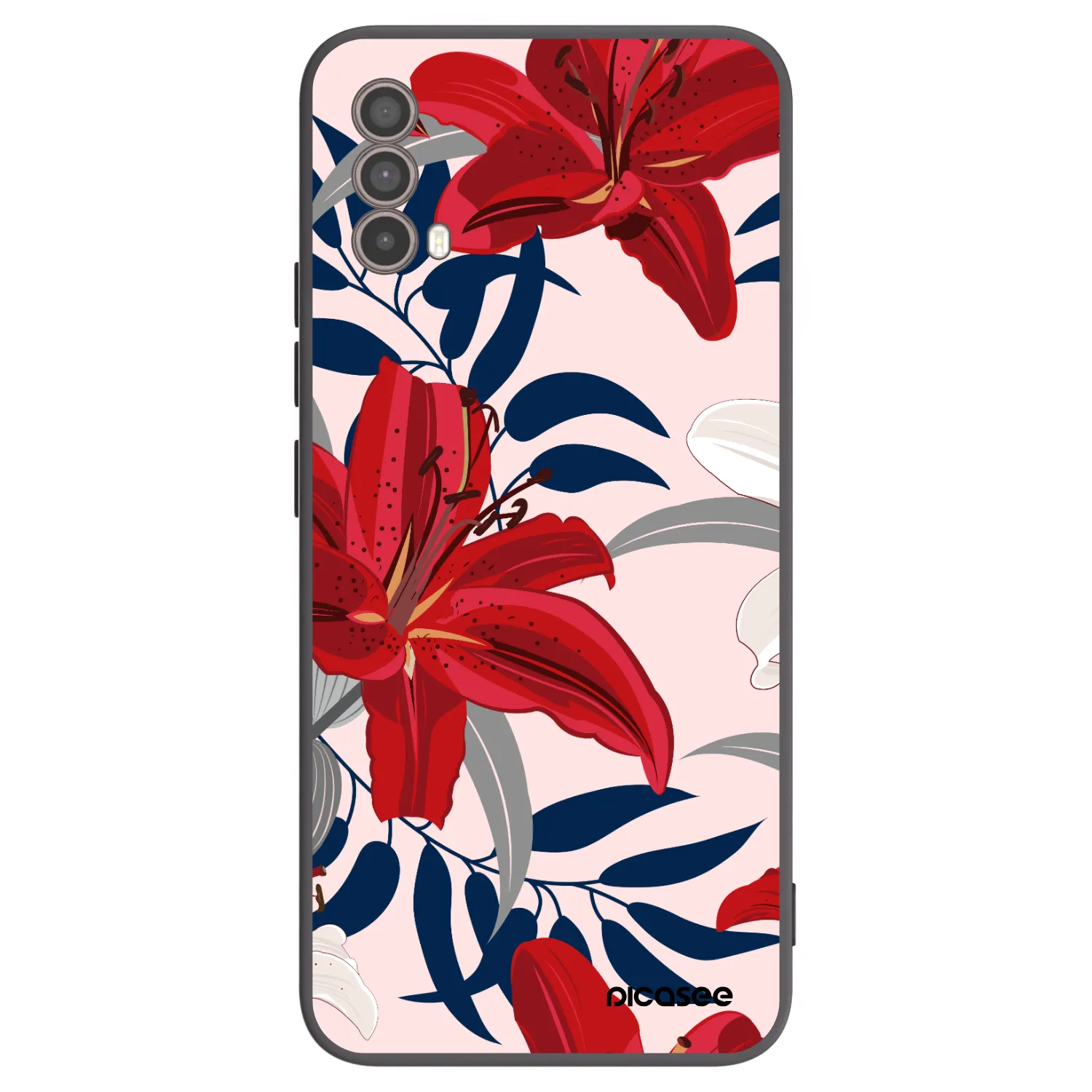 Picasee fekete szilikon tok az alábbi mobiltelefonokra Motorola Moto E40 - Red Lily