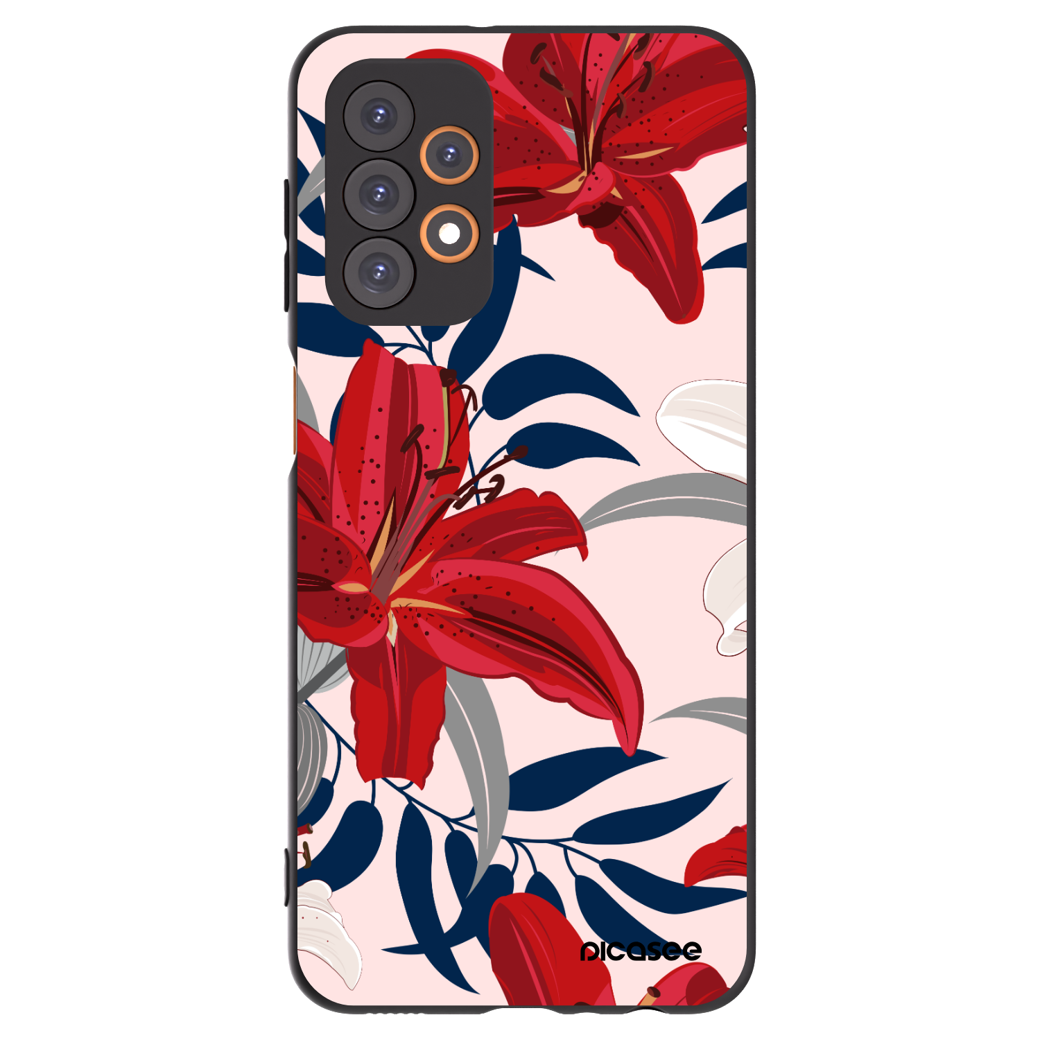 Picasee fekete szilikon tok az alábbi mobiltelefonokra Samsung Galaxy A23 A236B 5G - Red Lily