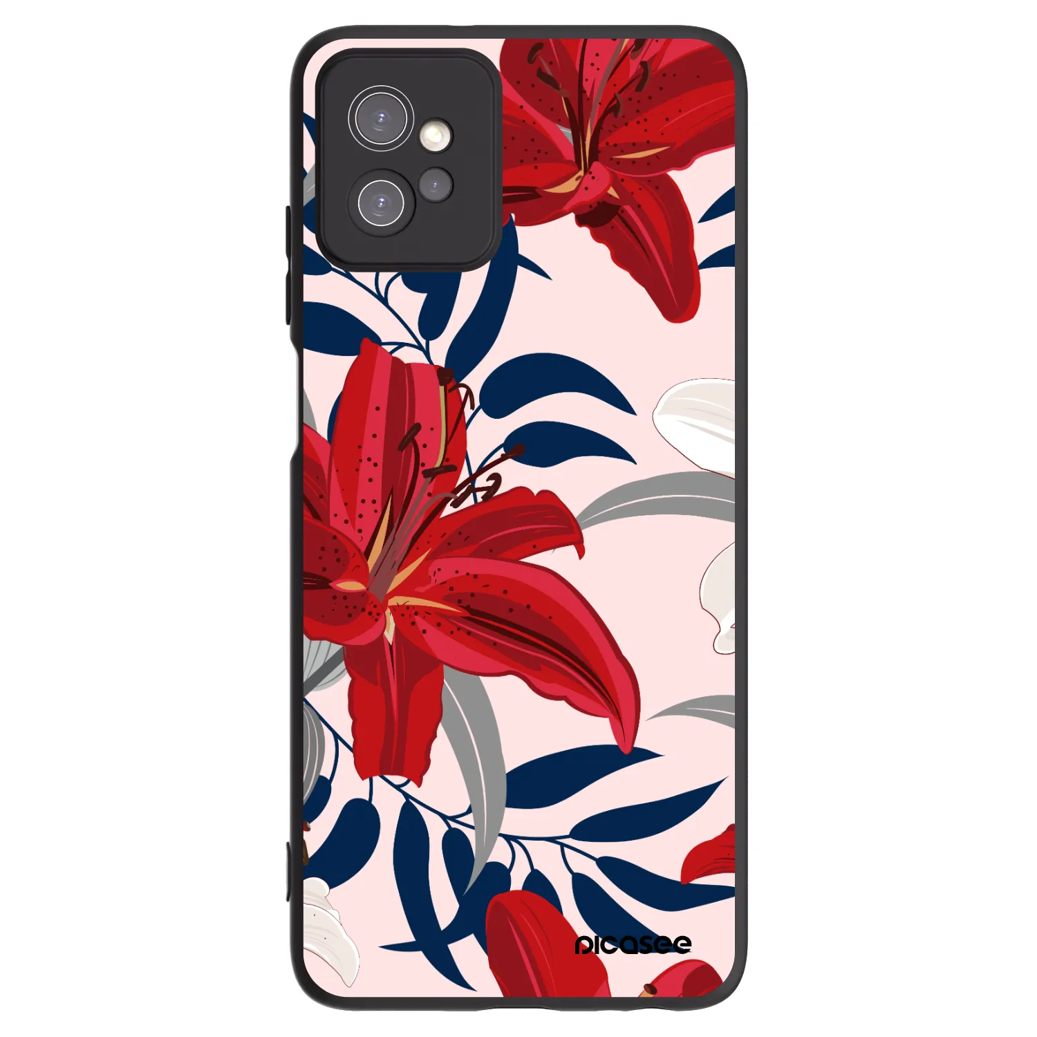 Picasee fekete szilikon tok az alábbi mobiltelefonokra Motorola Moto G32 - Red Lily