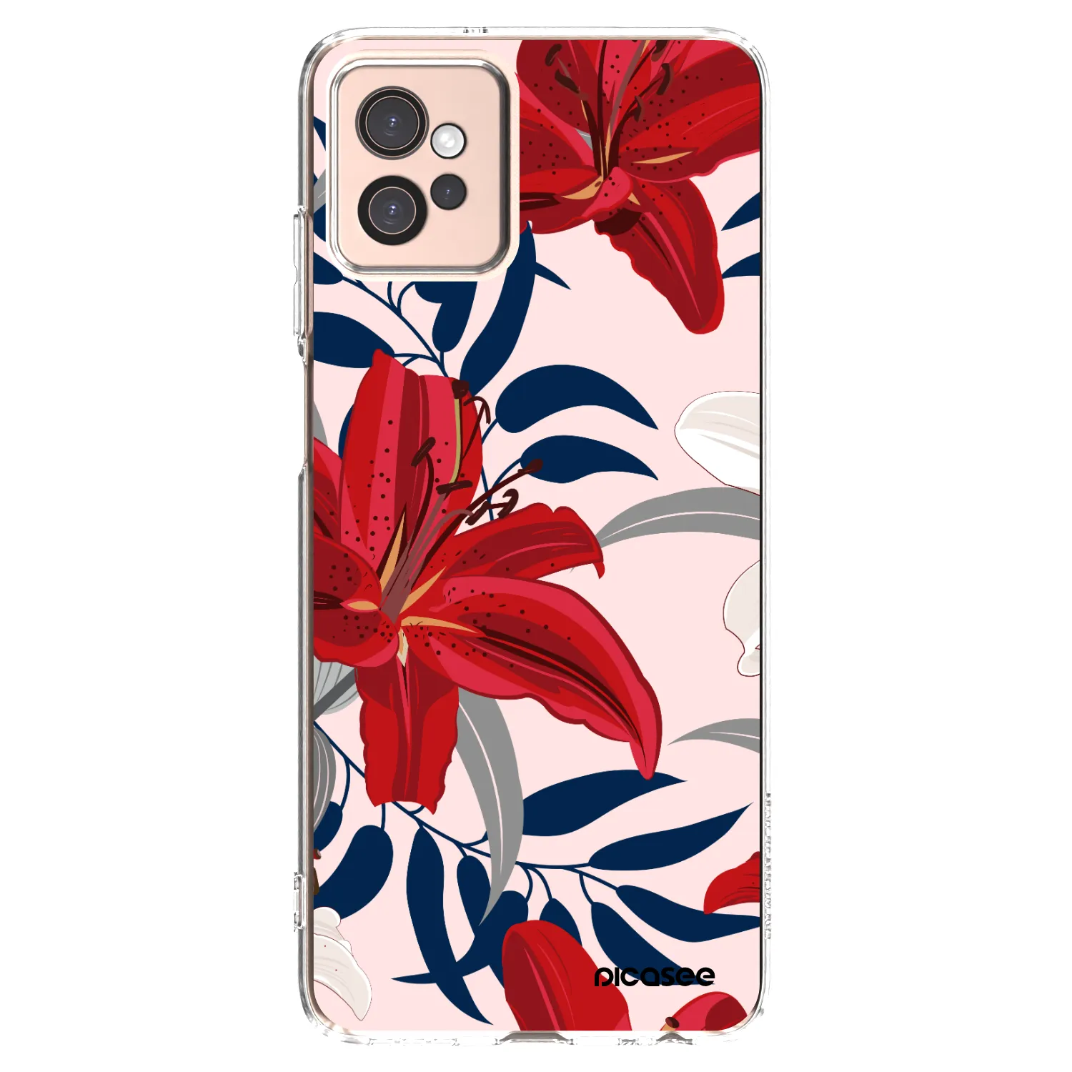 Picasee átlátszó szilikon tok az alábbi mobiltelefonokra Motorola Moto G32 - Red Lily