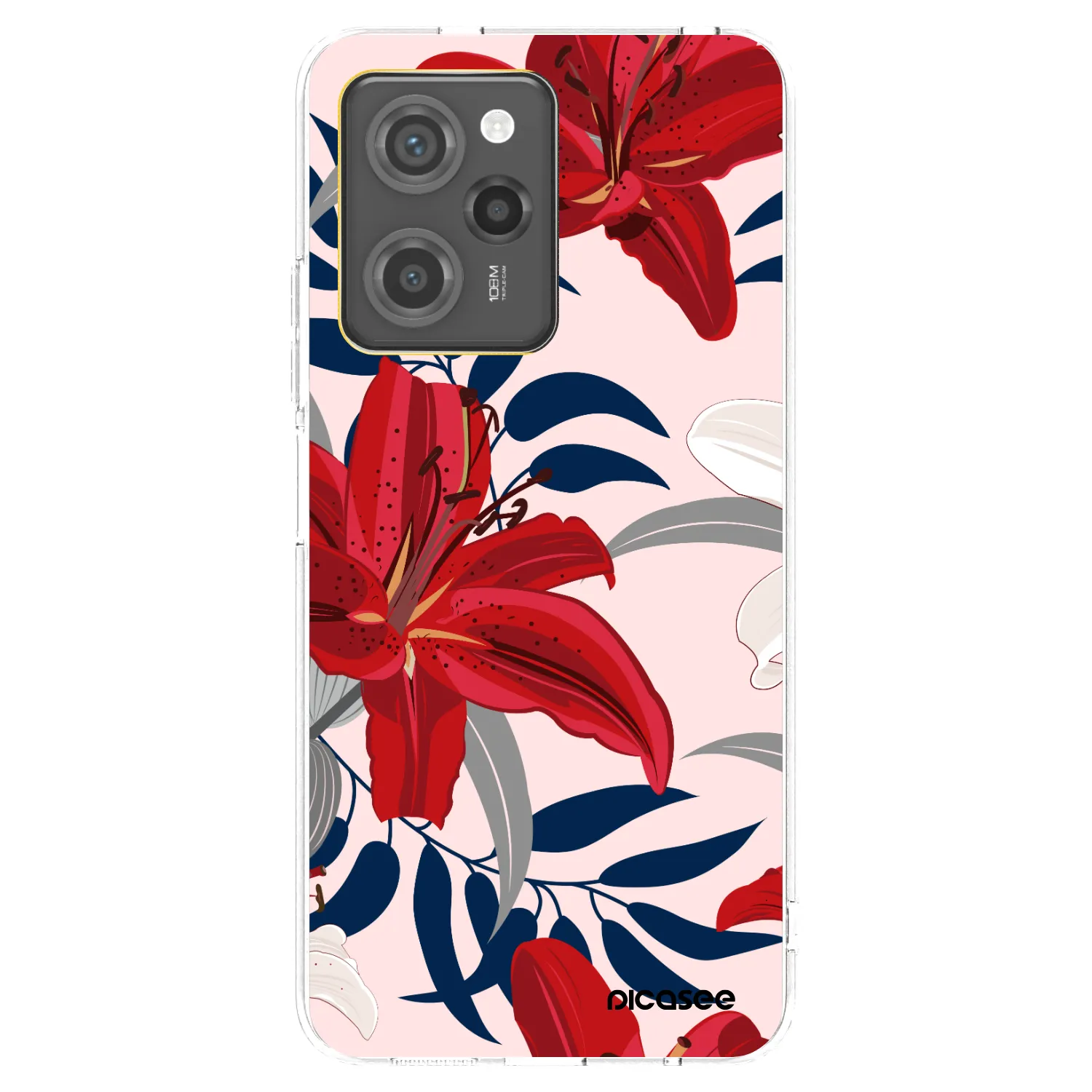Picasee átlátszó szilikon tok az alábbi mobiltelefonokra Xiaomi Poco X5 Pro - Red Lily