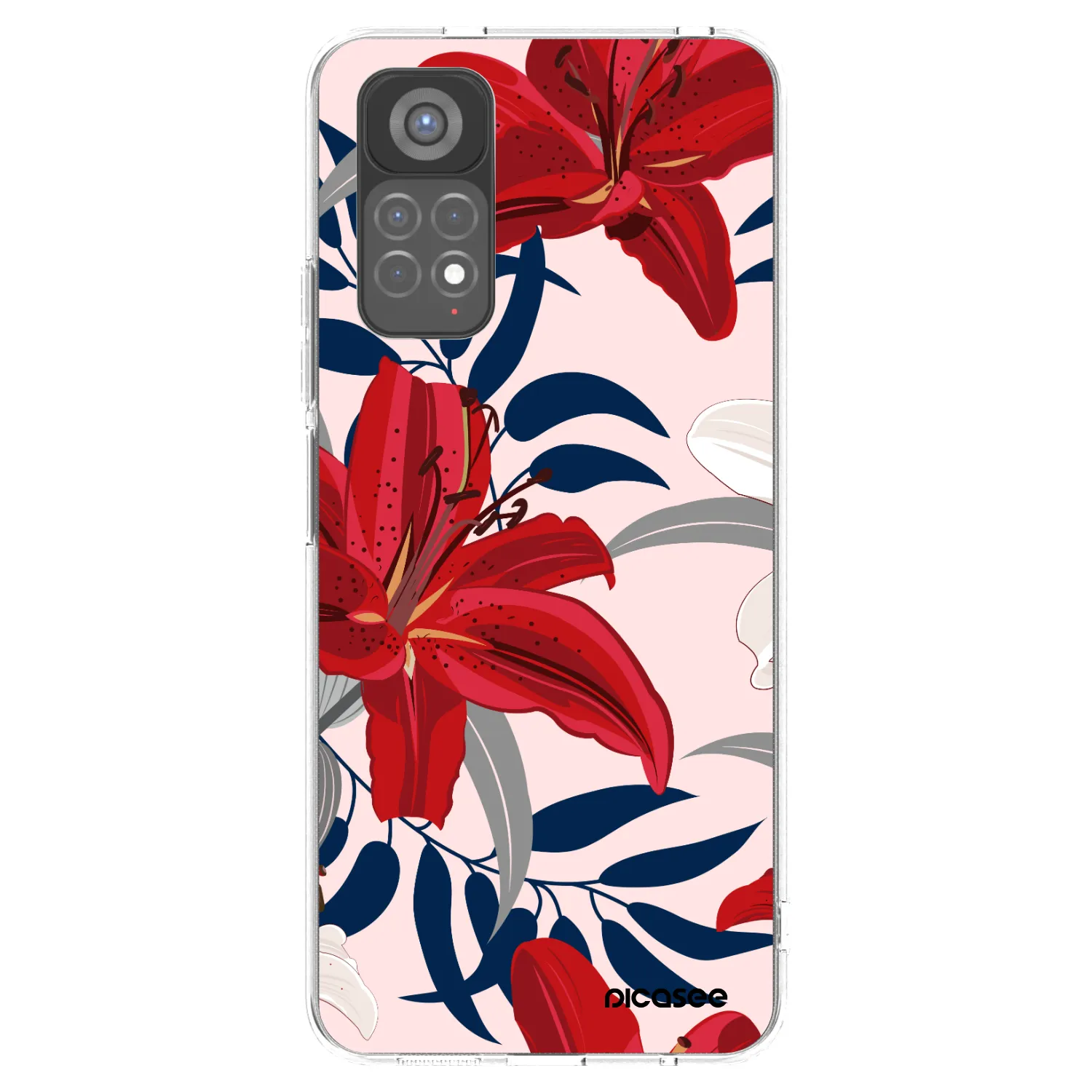Picasee átlátszó szilikon tok az alábbi mobiltelefonokra Xiaomi Redmi Note 11S 5G - Red Lily