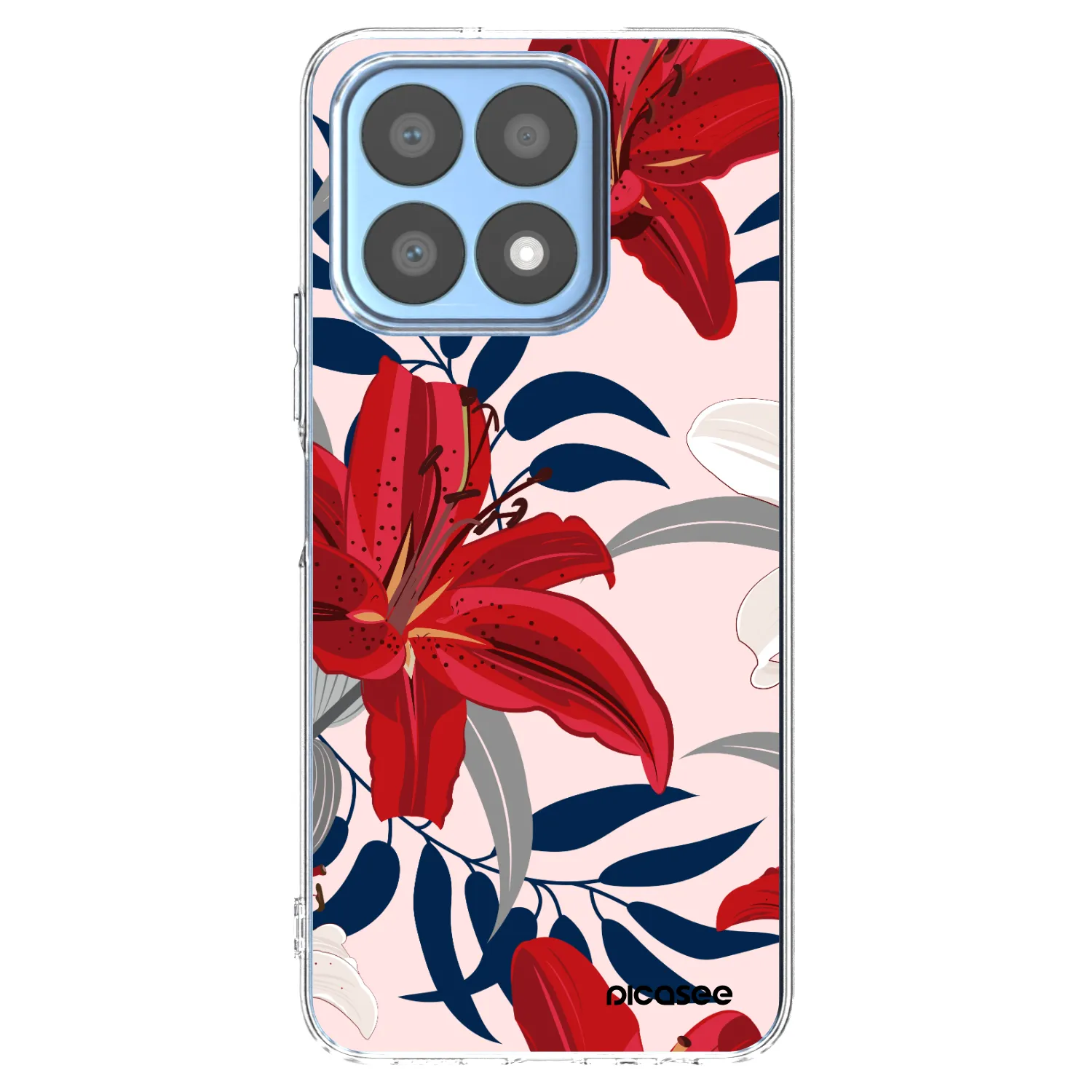 Picasee átlátszó szilikon tok az alábbi mobiltelefonokra Honor X8a - Red Lily