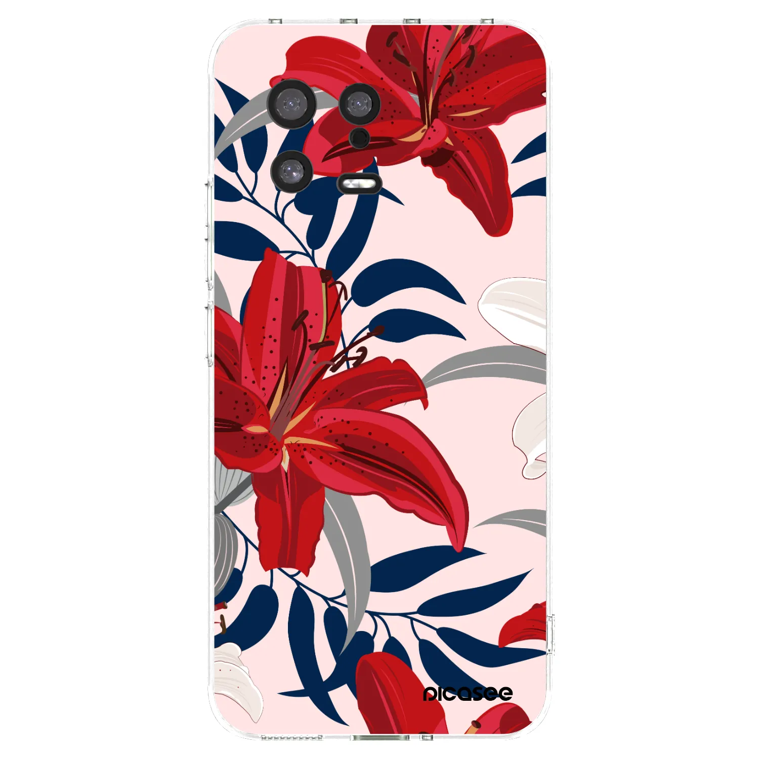 Picasee átlátszó szilikon tok az alábbi mobiltelefonokra Xiaomi 13 - Red Lily