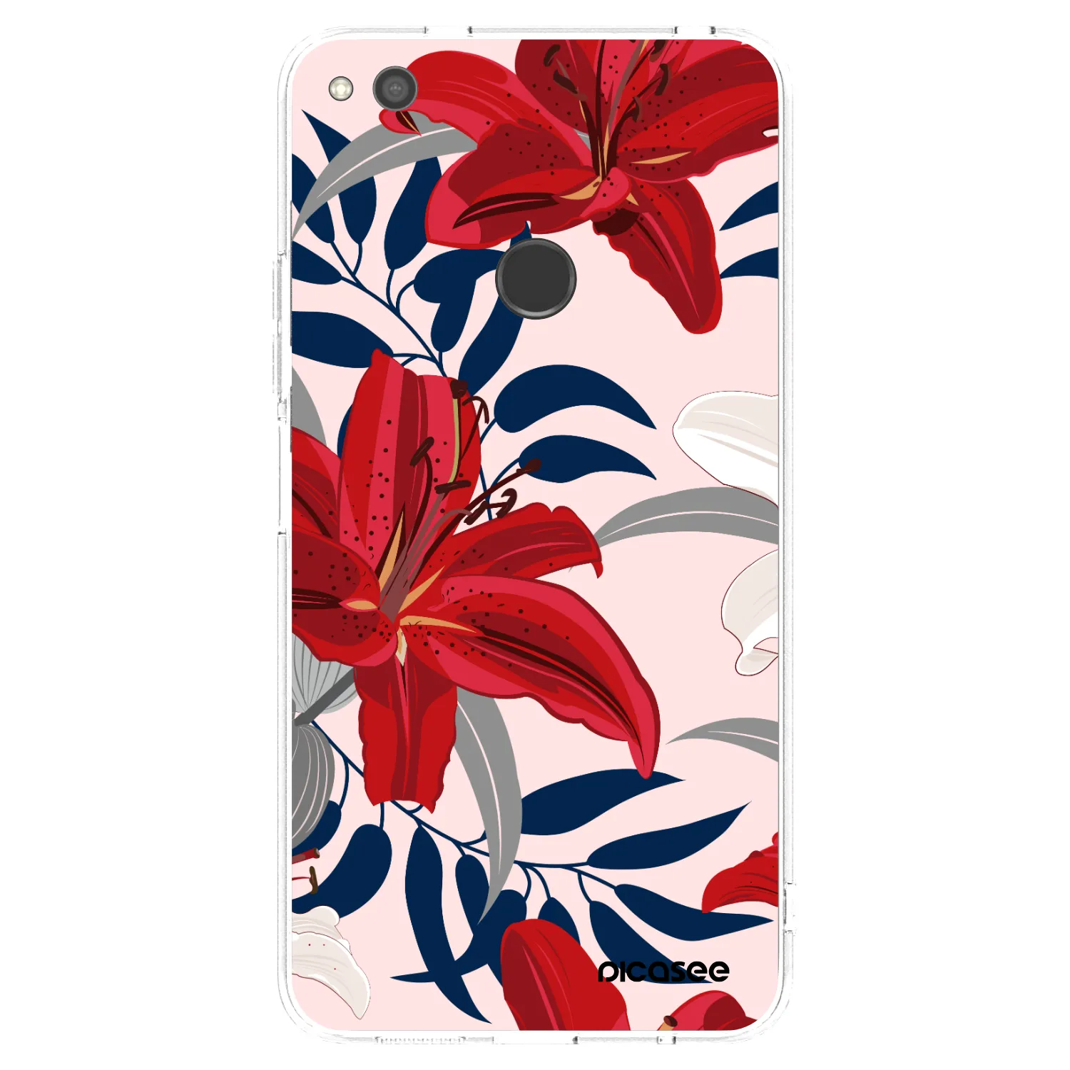 Picasee átlátszó szilikon tok az alábbi mobiltelefonokra Huawei P9 Lite 2017 - Red Lily