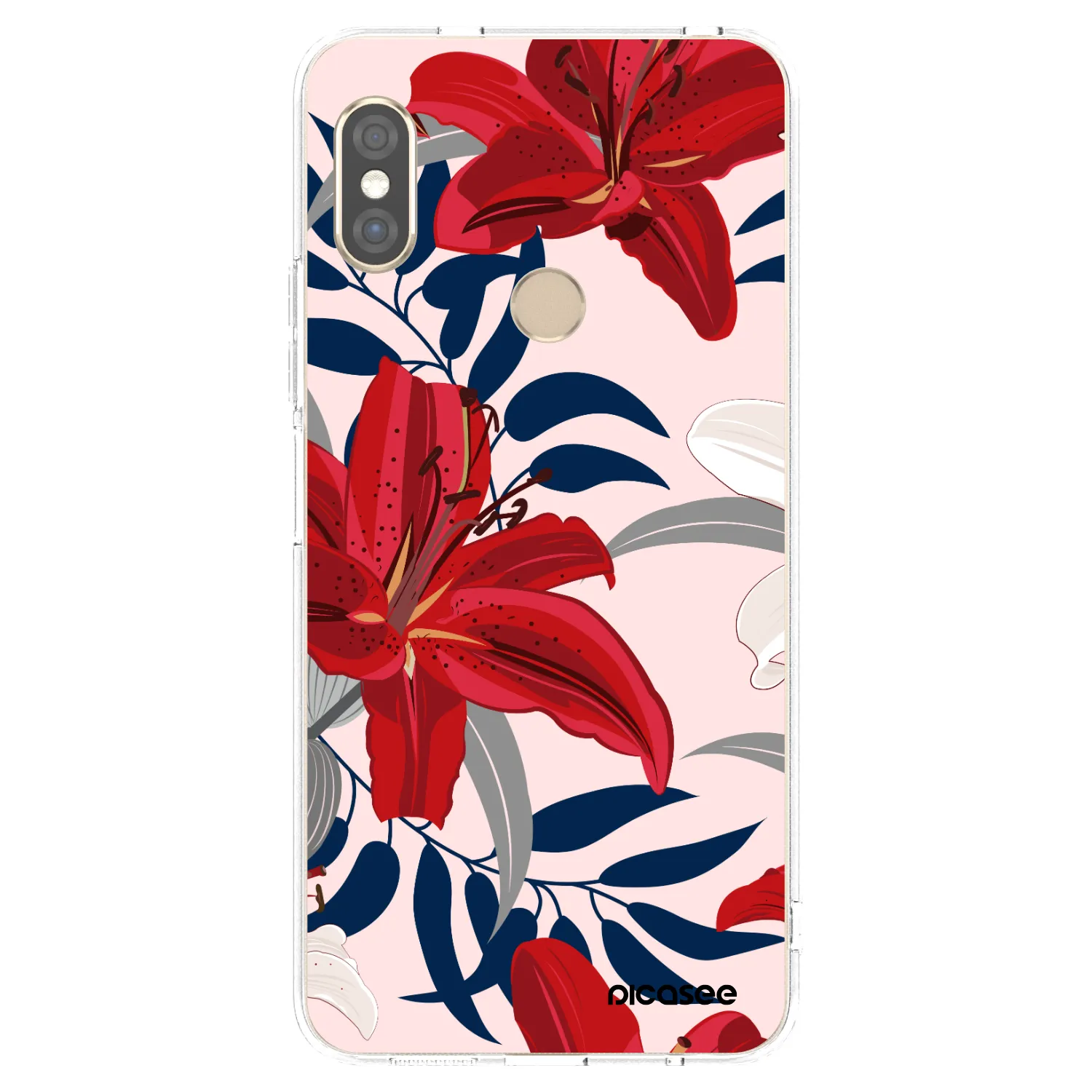 Picasee átlátszó szilikon tok az alábbi mobiltelefonokra Xiaomi Redmi Note 5 Global - Red Lily