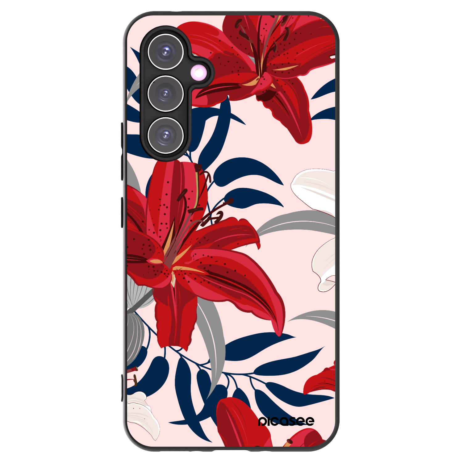 Picasee fekete szilikon tok az alábbi mobiltelefonokra Samsung Galaxy A54 5G A546B - Red Lily