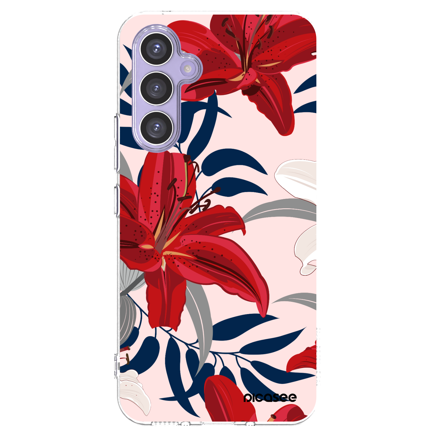 Picasee átlátszó szilikon tok az alábbi mobiltelefonokra Samsung Galaxy A54 5G A546B - Red Lily