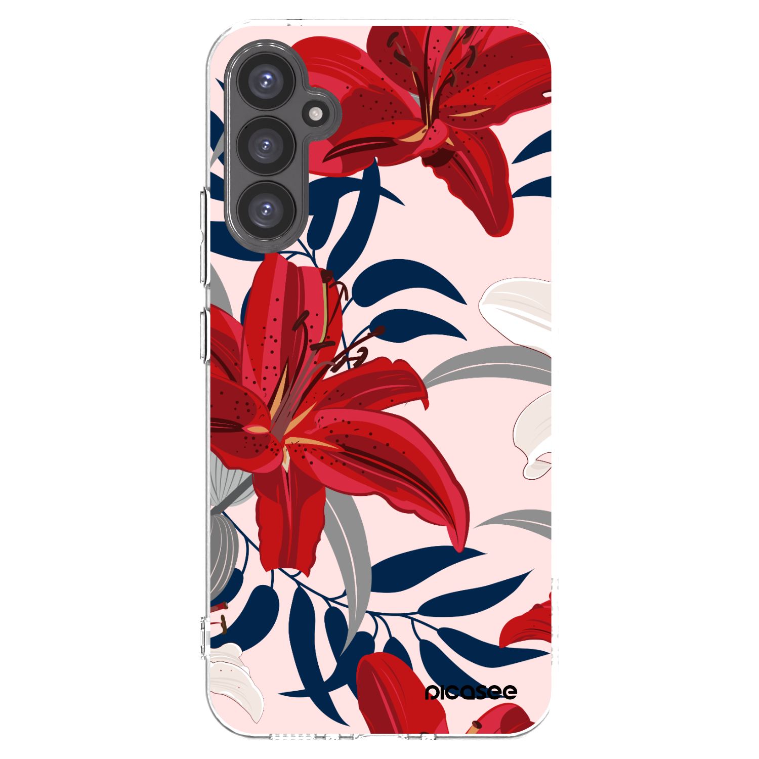 Picasee átlátszó szilikon tok az alábbi mobiltelefonokra Samsung Galaxy A34 5G A346B - Red Lily