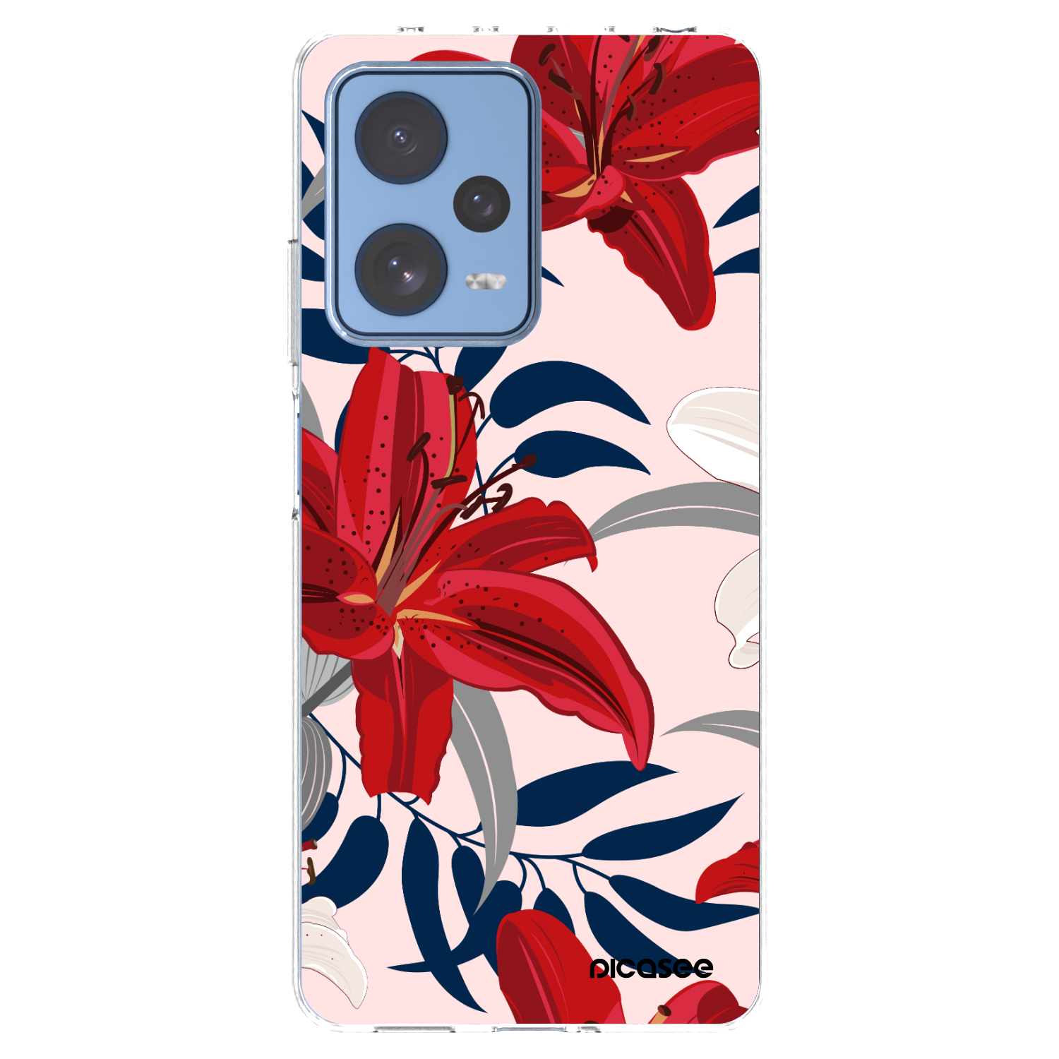 Picasee átlátszó szilikon tok az alábbi mobiltelefonokra Xiaomi Redmi Note 12 Pro 5G - Red Lily