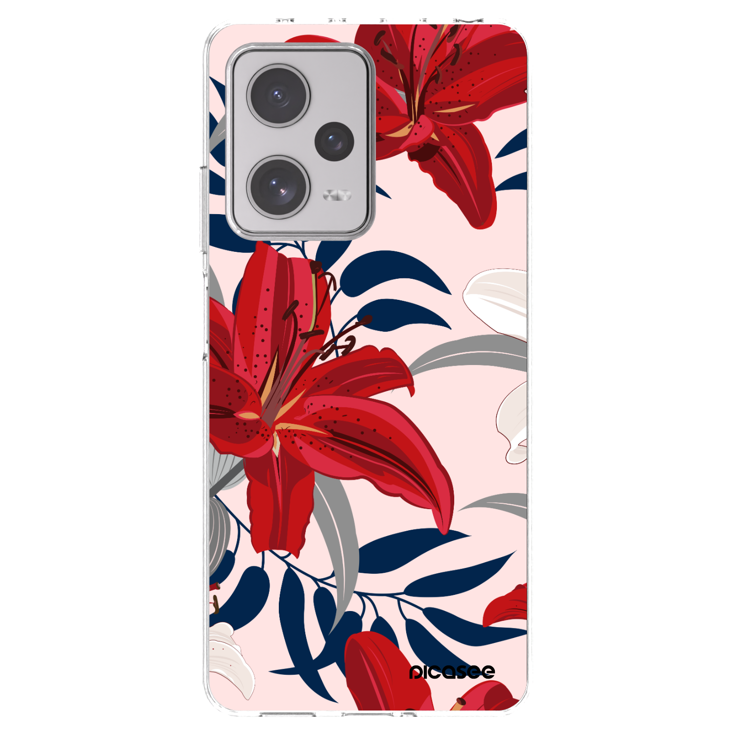 Picasee átlátszó szilikon tok az alábbi mobiltelefonokra Xiaomi Redmi Note 12 Pro+ 5G - Red Lily