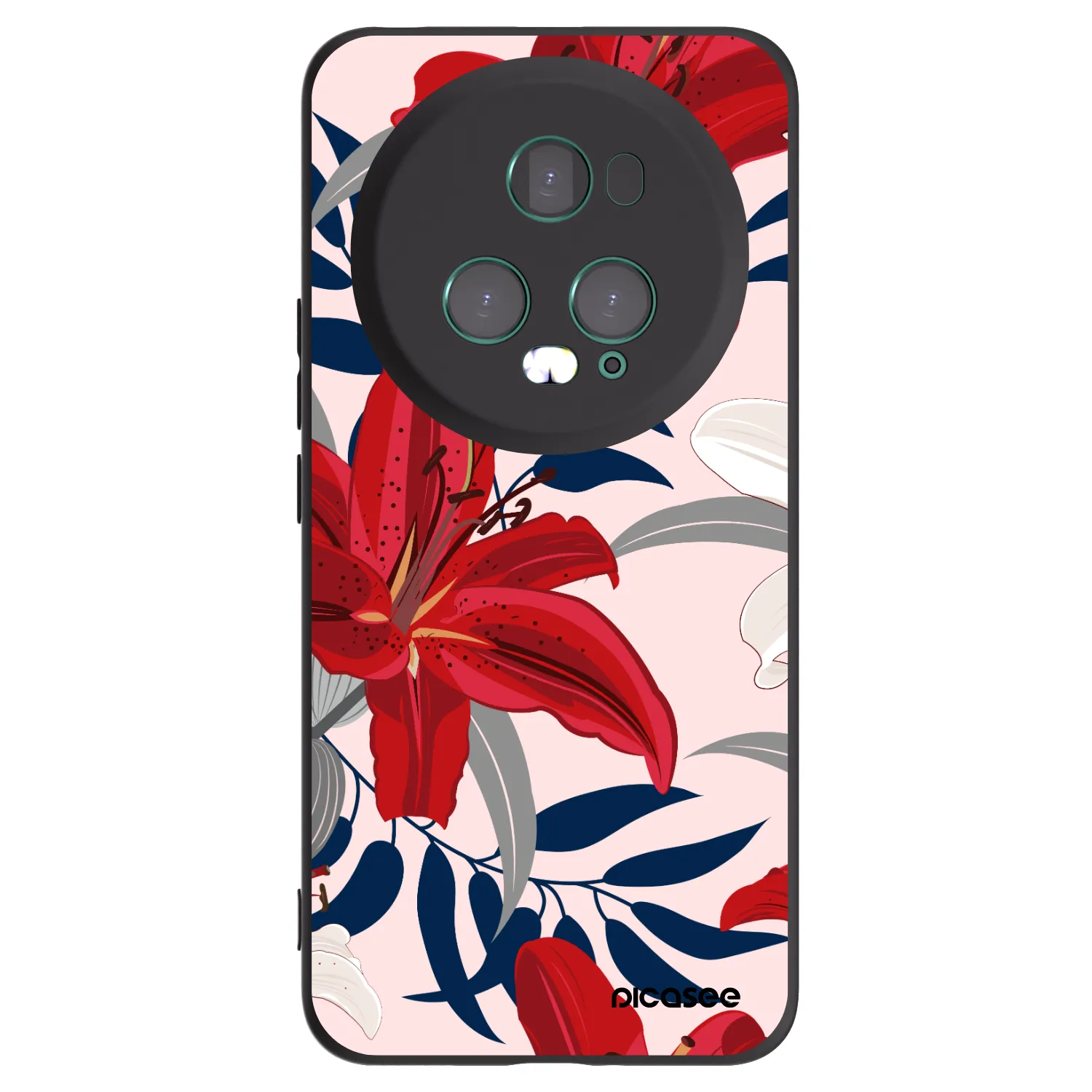 Picasee fekete szilikon tok az alábbi mobiltelefonokra Honor Magic5 Pro - Red Lily