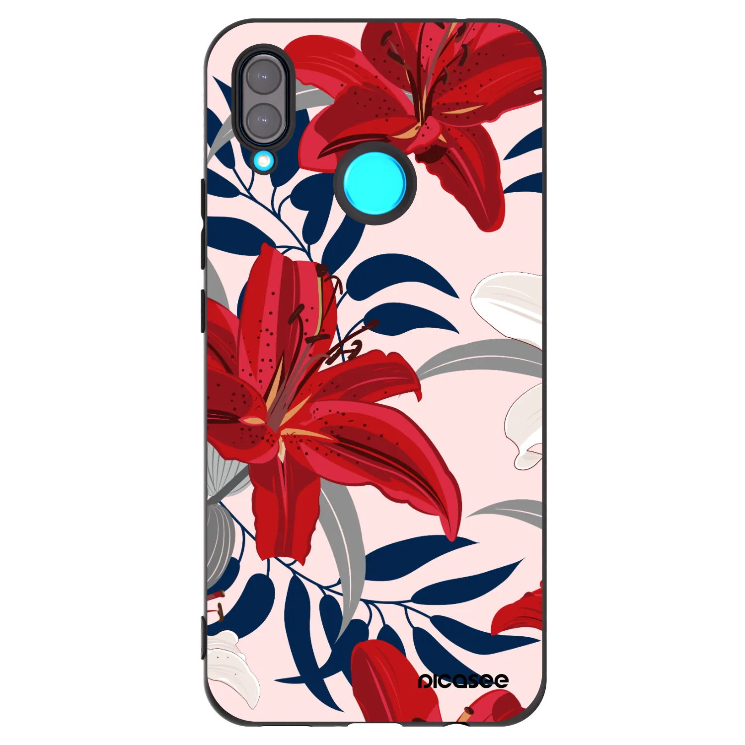Picasee fekete szilikon tok az alábbi mobiltelefonokra Huawei Nova 3i - Red Lily
