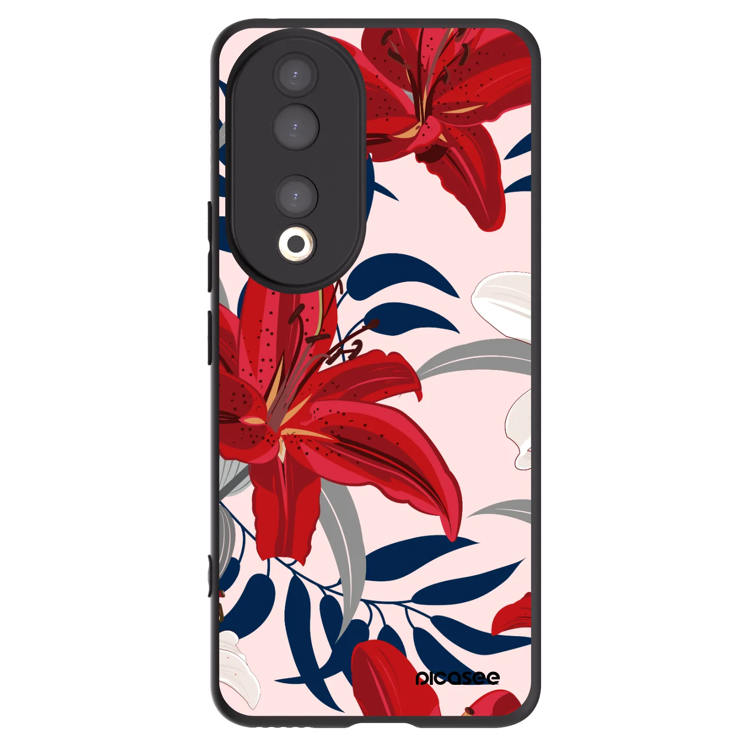 Picasee fekete szilikon tok az alábbi mobiltelefonokra Honor 90 5G - Red Lily