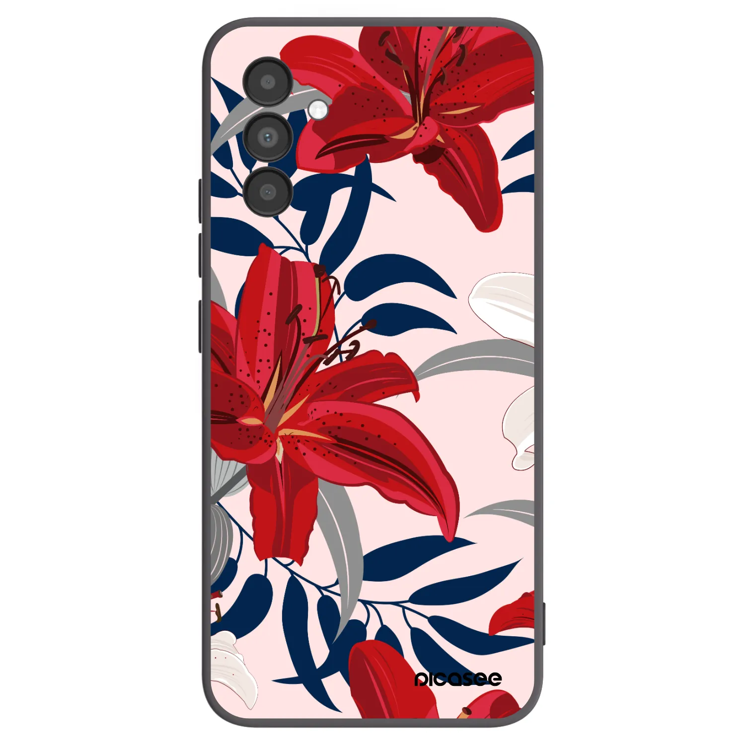 Picasee fekete szilikon tok az alábbi mobiltelefonokra Samsung Galaxy A04s A047F - Red Lily