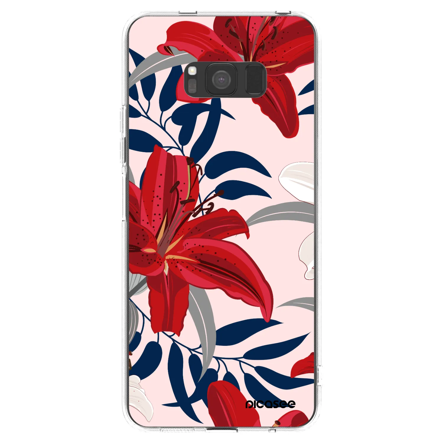 Picasee átlátszó szilikon tok az alábbi mobiltelefonokra Samsung Galaxy S8 G950F - Red Lily